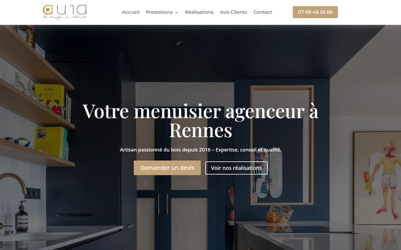 Site d’Aura, menuisier agenceur à Rennes